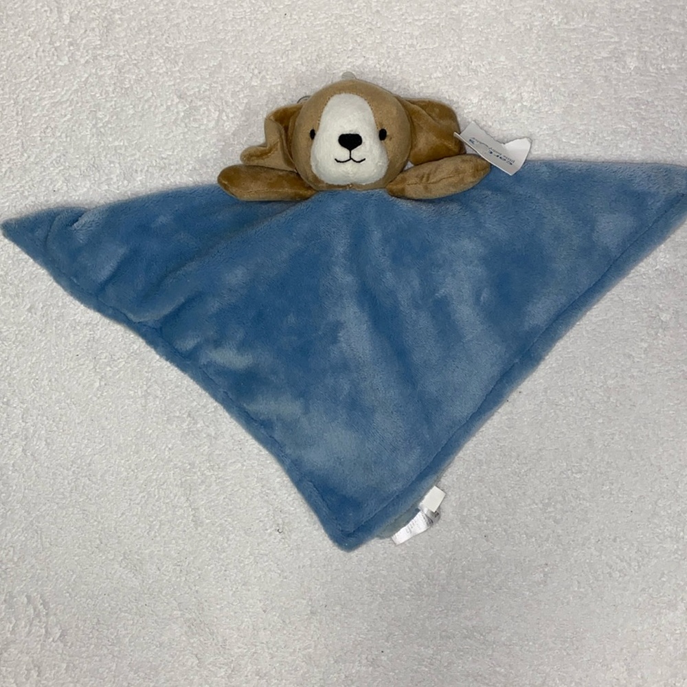 NWT Carter's Puppy Dog Lovey Security Blanket Blue with Brown Pup